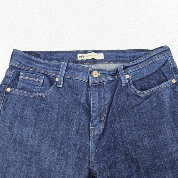 Levi’s 515 Bootcut Jeans Dark Wash Blue Mid Rise Flap Pocket Denim Size 10 / 30 - Picture 3 of 13